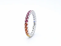 Witgouden ring met multicolour saffieren - afbeelding 6 van  10
