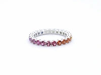 Witgouden ring met multicolour saffieren - afbeelding 7 van  10