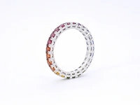 Witgouden ring met multicolour saffieren - afbeelding 9 van  10