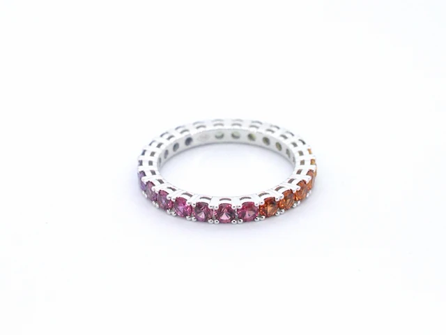Witgouden ring met multicolour saffieren - afbeelding 10 van  10