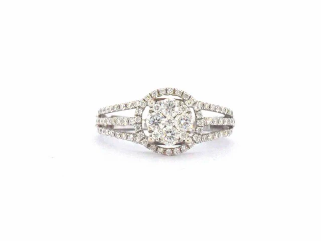 Witgouden ring met natuurlijk diamanten van 1.20 carat totaal - afbeelding 1 van  12
