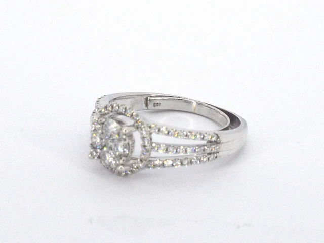Witgouden ring met natuurlijk diamanten van 1.20 carat totaal - afbeelding 3 van  12