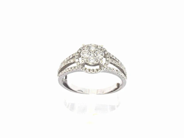 Witgouden ring met natuurlijk diamanten van 1.20 carat totaal - afbeelding 5 van  12