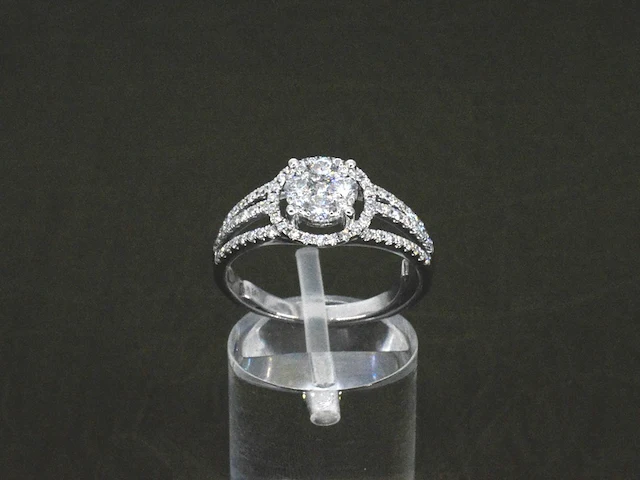Witgouden ring met natuurlijk diamanten van 1.20 carat totaal - afbeelding 8 van  12
