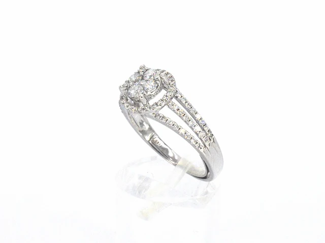 Witgouden ring met natuurlijk diamanten van 1.20 carat totaal - afbeelding 9 van  12