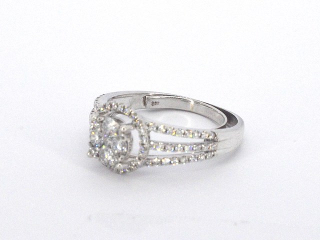 Witgouden ring met natuurlijk diamanten van 1.20 carat totaal - afbeelding 4 van  11