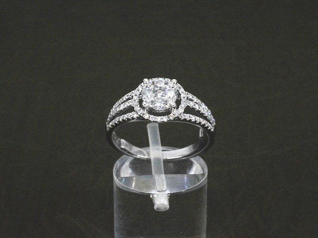 Witgouden ring met natuurlijk diamanten van 1.20 carat totaal - afbeelding 9 van  11