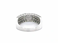 Witgouden ring met natuurlijke diamanten en groene natuurlijke edelstenen - afbeelding 5 van  8