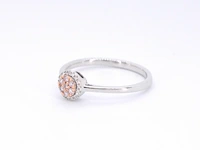 Witgouden ring met natuurlijke roze en witte diamant - afbeelding 8 van  11