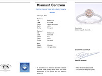 Witgouden ring met natuurlijke roze en witte diamant - afbeelding 3 van  10