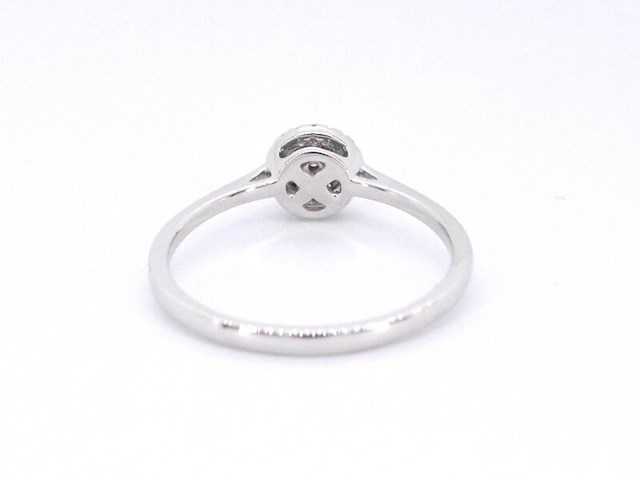 Witgouden ring met natuurlijke roze en witte diamant - afbeelding 8 van  10