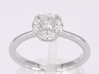 Witgouden ring met prinses en marquise geslepen natuurlijke diamanten - afbeelding 1 van  11