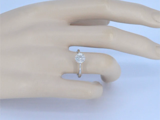 Witgouden ring met prinses en marquise geslepen natuurlijke diamanten - afbeelding 5 van  11