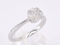 Witgouden ring met prinses en marquise geslepen natuurlijke diamanten - afbeelding 7 van  11