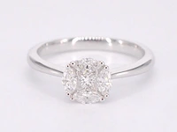 Witgouden ring met prinses en marquise geslepen natuurlijke diamanten - afbeelding 8 van  11