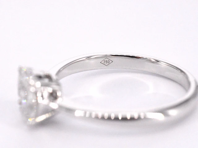 Witgouden ring met prinses en marquise geslepen natuurlijke diamanten - afbeelding 11 van  11