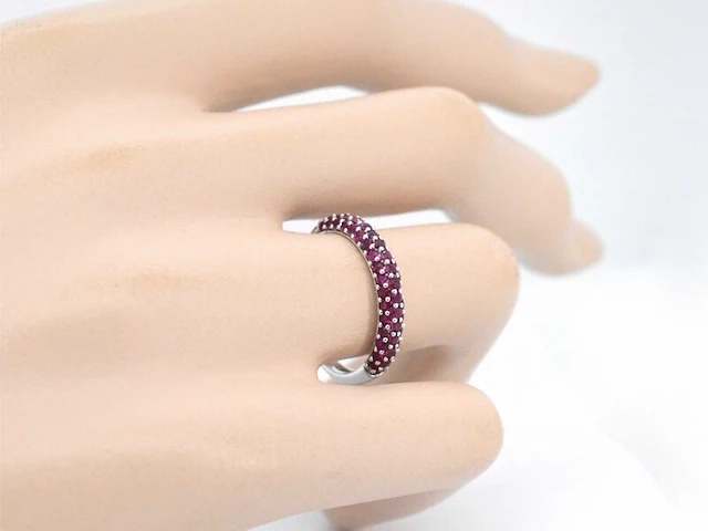 Witgouden ring met robijnen - afbeelding 3 van  10