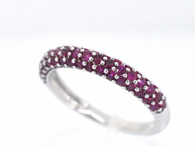 Witgouden ring met robijnen - afbeelding 4 van  10