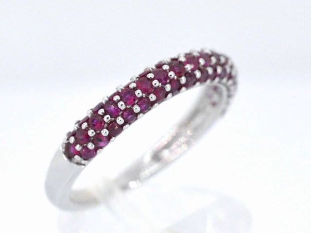Witgouden ring met robijnen - afbeelding 5 van  10