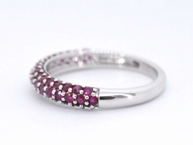 Witgouden ring met robijnen - afbeelding 6 van  10