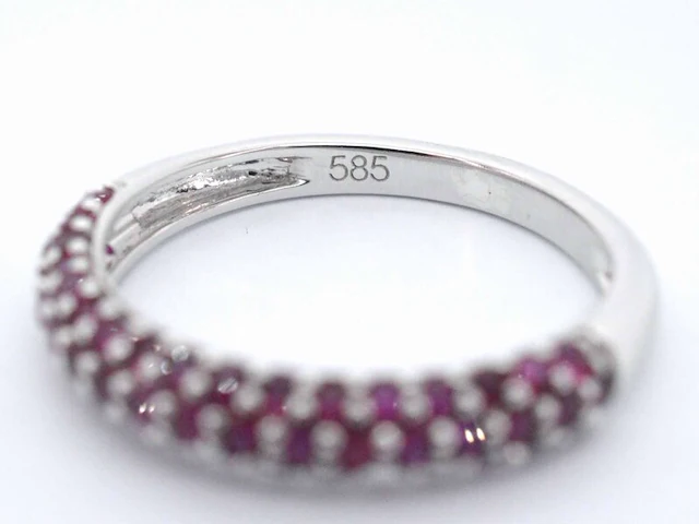 Witgouden ring met robijnen - afbeelding 9 van  10