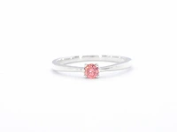 Witgouden ring met roze diamant (gecertificeerd) - afbeelding 7 van  10