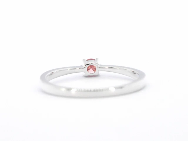 Witgouden ring met roze diamant (gecertificeerd) - afbeelding 8 van  10