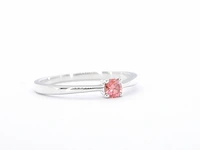 Witgouden ring met roze diamant (gecertificeerd) - afbeelding 9 van  10