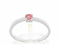 Witgouden ring met roze diamant (gecertificeerd)