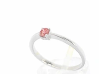 Witgouden ring met roze diamant (gecertificeerd) - afbeelding 5 van  11