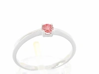 Witgouden ring met roze diamant (gecertificeerd) - afbeelding 6 van  11