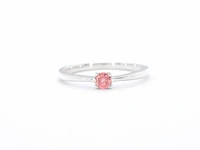 Witgouden ring met roze diamant (gecertificeerd) - afbeelding 8 van  11