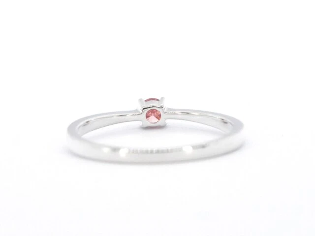 Witgouden ring met roze diamant (gecertificeerd) - afbeelding 9 van  11