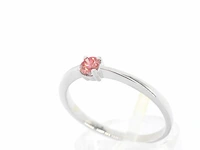 Witgouden ring met roze diamant (igi gecertificeerd) - afbeelding 4 van  10