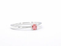 Witgouden ring met roze diamant (igi gecertificeerd) - afbeelding 9 van  10