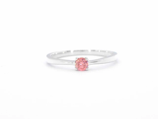 Witgouden ring met roze diamant - afbeelding 8 van  10
