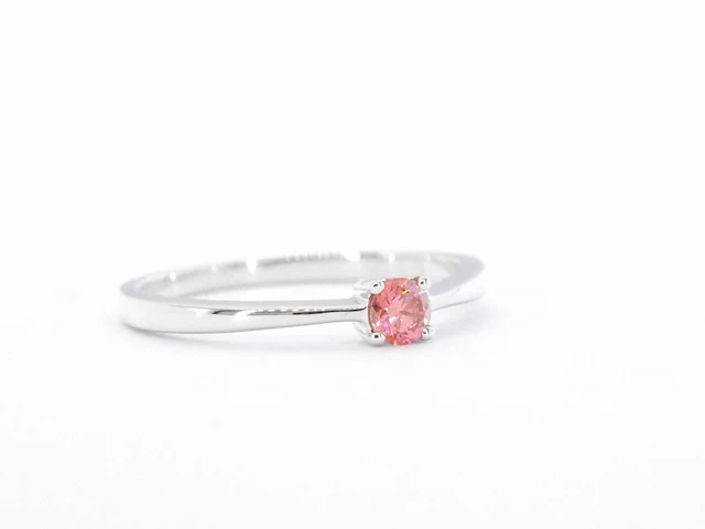 Witgouden ring met roze diamant - afbeelding 10 van  10
