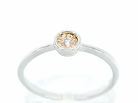 Witgouden ring met roze diamant - afbeelding 1 van  10