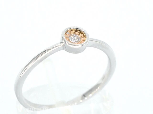 Witgouden ring met roze diamant - afbeelding 5 van  10