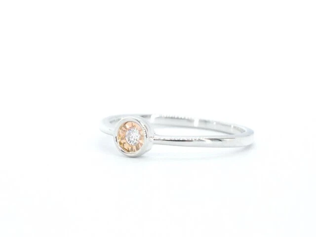 Witgouden ring met roze diamant - afbeelding 9 van  10