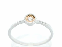 Witgouden ring met roze diamant - afbeelding 1 van  11