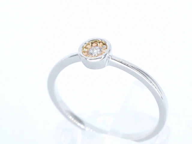 Witgouden ring met roze diamant - afbeelding 3 van  11