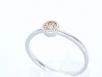 Witgouden ring met roze diamant - afbeelding 3 van  11