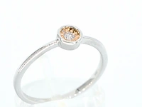Witgouden ring met roze diamant - afbeelding 4 van  11