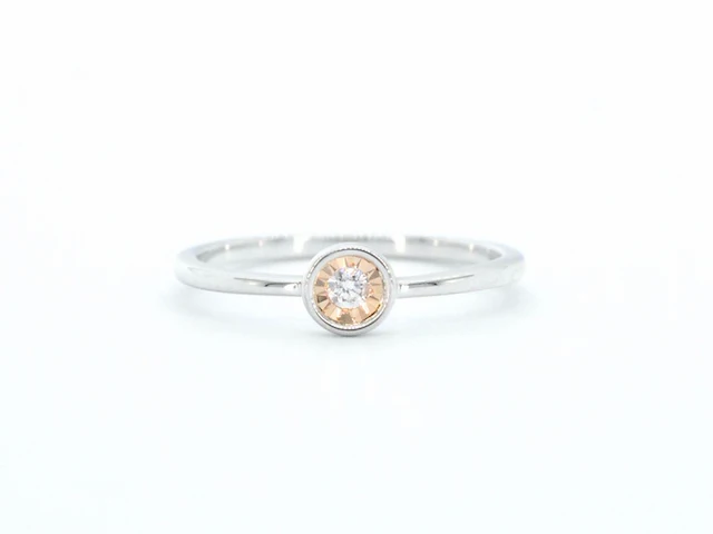 Witgouden ring met roze diamant - afbeelding 6 van  11