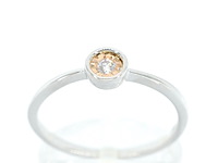 Witgouden ring met roze diamant - afbeelding 1 van  9