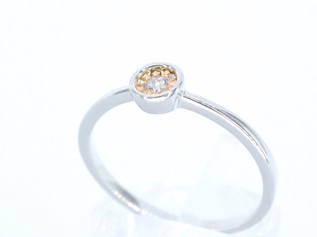 Witgouden ring met roze diamant - afbeelding 3 van  9