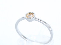 Witgouden ring met roze diamant - afbeelding 3 van  9