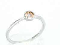 Witgouden ring met roze diamant - afbeelding 4 van  9