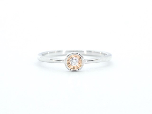 Witgouden ring met roze diamant - afbeelding 6 van  9